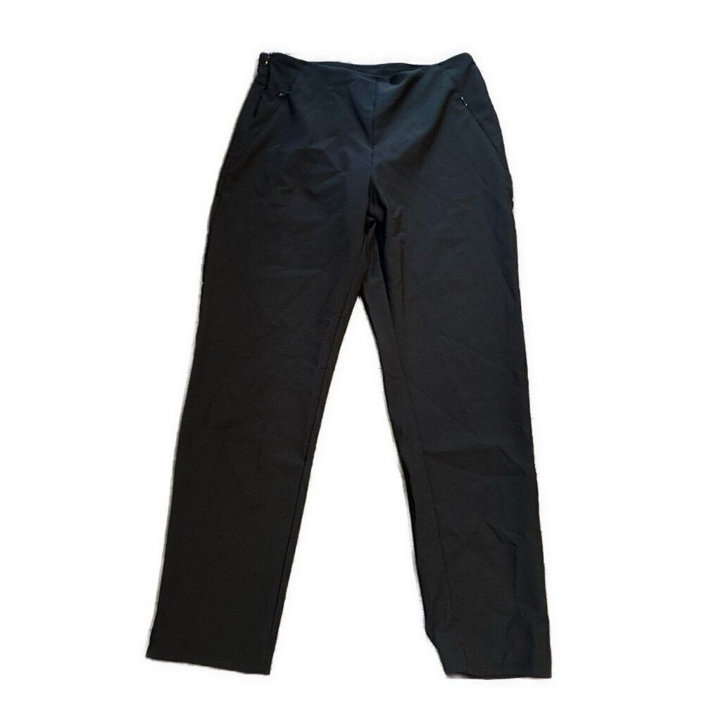 Acegolfs Women’s Solid Black Pants High Rise Large